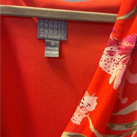 Rabbit Rabbit Rabbit Red Floral High-Low Wrap Dress - Picture 3 of 4